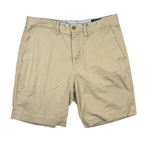 Polo Ralph Lauren Shorts Mens 33 Beige Tan Classic Fit Stretch Chino Flat Front